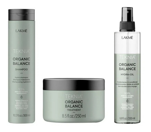 Kit Shampoo + Mascara + Spray Acond. Organic Balance Lakme