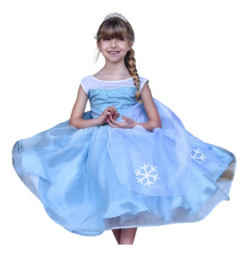 Vestido Disfraz Elsa De Frozen Princesa Con Capa Y Enagua