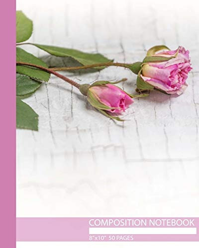 Composition Notebook Pink Roses Shabby Chic 85x11, 50 Colleg