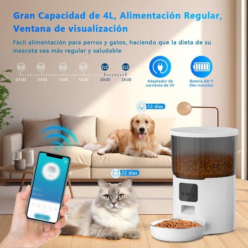 Contenedor De Comida Para Perros, Comedero Automático