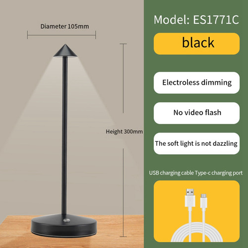 Lámpara De Mesa Led Recargable Q01800mah Con Ajuste Táctil M