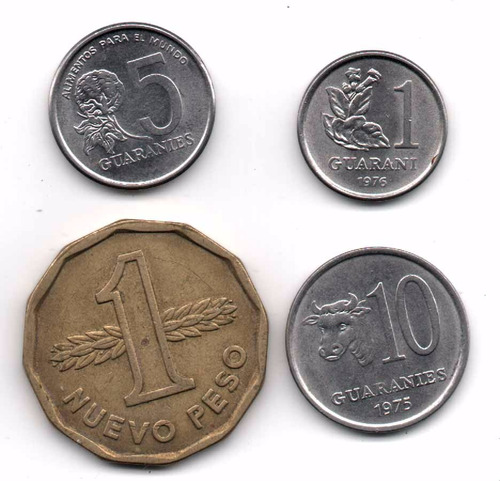 Paraguay Lote 4 Monedas Diferentes Antiguas