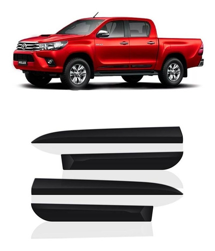 Jogo Friso Lateral Hilux Cabine Dupla - 4 Peças