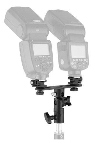 Flash Bracket Flash 3/8, Doble Soporte En Forma De T, Luz En