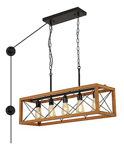 Lámpara Colgante Moderna 5 Luzes, Ajustable Para Cocina Y Sa