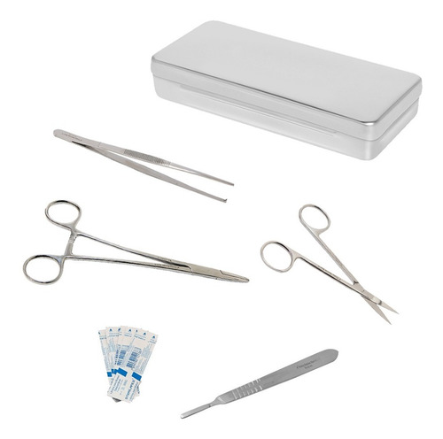 Kit Para Sutura Simples Para Estudante Com Estojo