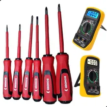 Comprar Kit Jogo De Chaves Fenda Philips Isolada 6 Peça+ Multimetro 