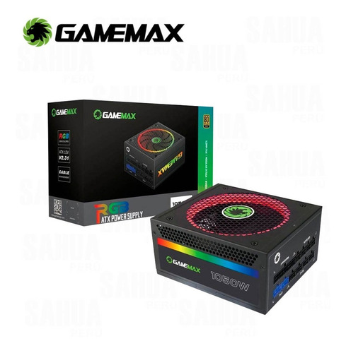 Imagen 2 de 3 de Fuente De Poder Rgb Gamemax 1050w Modular 80 Plus Gold Ctman