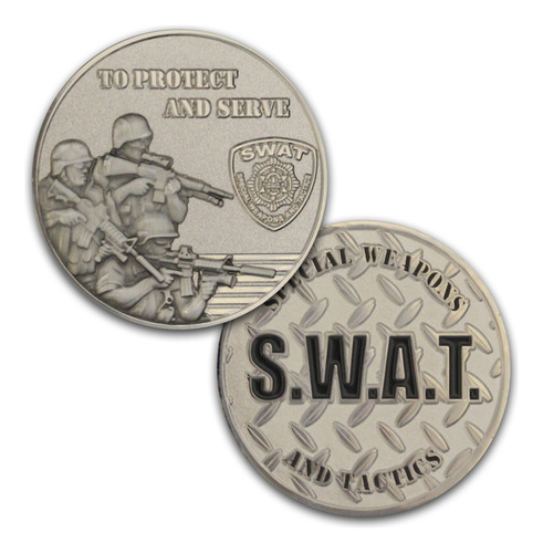 Swat Team Police Challenge Coin  Moneda De Desafio Militar 