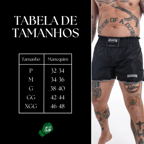 Short Muay Thai Kickboxing Calção Bermuda Maximum Tailandês
