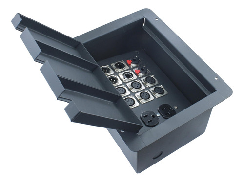 Caja De Piso Empotrada Fbl12 + Ac Con 6 Xlr Hembra, 2 Xlr 2