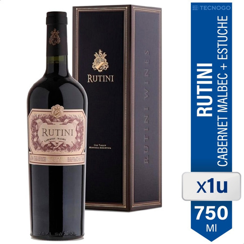 Imagen 2 de 2 de Set Vino Rutini Cabernet Malbec + Estuche Premium