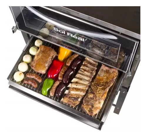 Imagen 6 de 9 de Horno Pizzero Sol Real 6 Moldes Visor Con Parrilla Acero