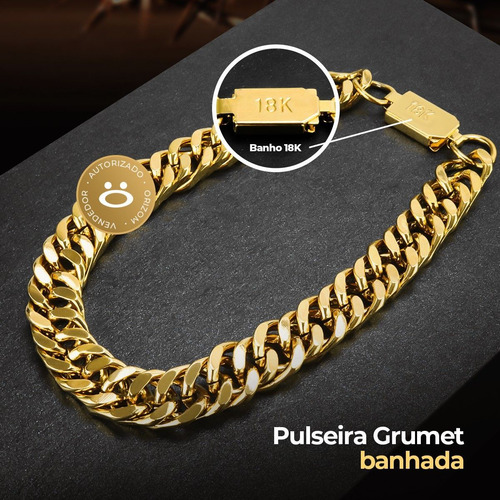 Relógio Masculino Aço Inox Social Banhado Dourado + Corrente