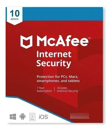 Mcafee Internet Protection - Hasta 10 Dispositivos - 1 Año