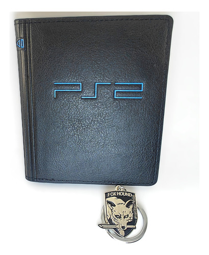 Cartera Diseño Ps2 Con Llavero De Videojuegos Modelos Varios Negro 2 Liso