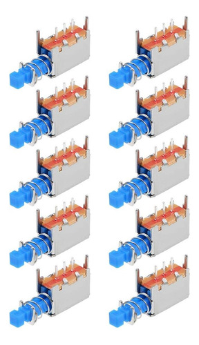 Interruptor De Botón Uxcell Push Spst 3 Pin 1 Posición Azul