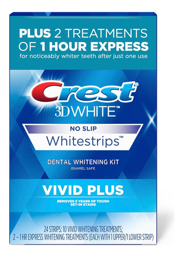 Crest 3dwhitestrips Vivid Plus Whitestrips 3d White, 10 Trat