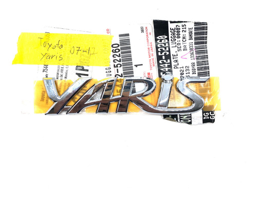 Emblema Toyota Yaris 07-12 7544252260 Delantero Em0571 Jr
