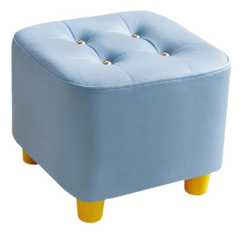 Reposapiés Cuadrado, Taburete Antideslizante, Taburete Azul
