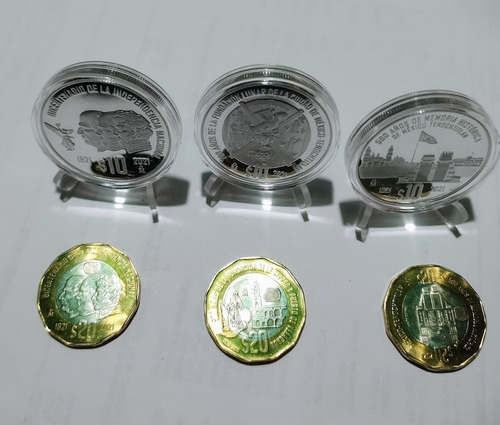 Set De Las 3 Monedas De Plata 2021 Del Bicentenario!!!