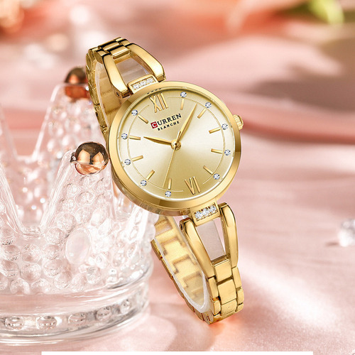 Relojes De Cuarzo Con Diamantes De Moda De Acero Inoxidable