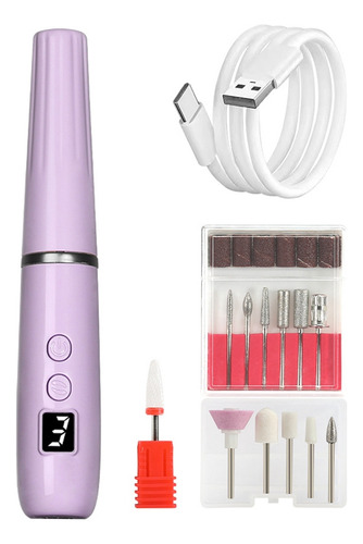 Lima De Uñas Eléctrica Portátil D2portable, Taladro De Uñas