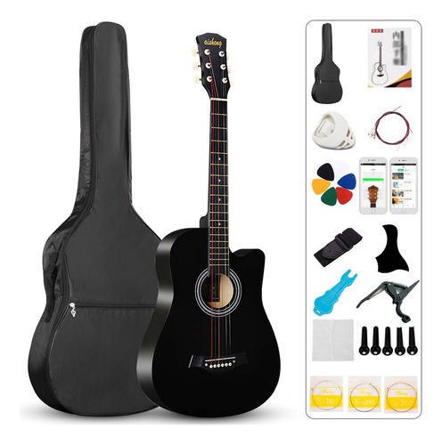 Deecsevn Guitarra Acústica Clásica Con Accesorios Musical De Madera 38 Color Marrón