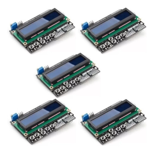 Kit 5x Pcs Display Lcd Keypad Shield 16x02 + Teclado Botões