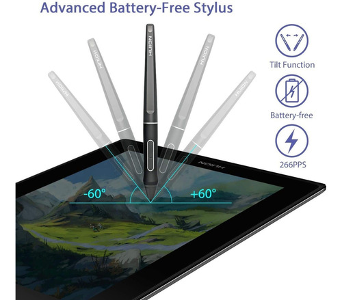 Imagen 5 de 9 de Tableta Gráfica Huion Kamvas Pro 12, Soporte Ajustable, Ips