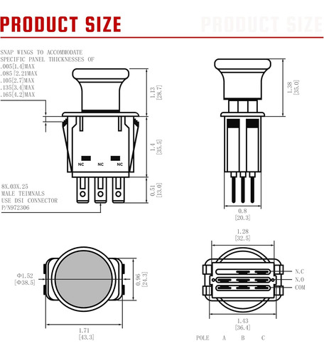 Interruptor De Embrague 8 Terminales Para Dixie Chopper, Jac