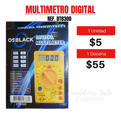 Multimetro Digital Tester Lcd Nuevo Dt830b