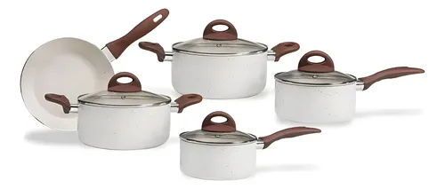 Jogo De Panelas Smart Plus Vanilla Indução Cerâmico 5peças Brinox...