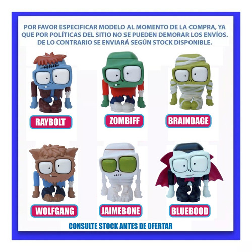 Muñecos Zombie Infection Fluorescente Original Tv 11cm Lelab