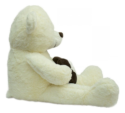 Urso Vinho Coração Para Alguém Especial 50cm - Pelúcia Cor Creme