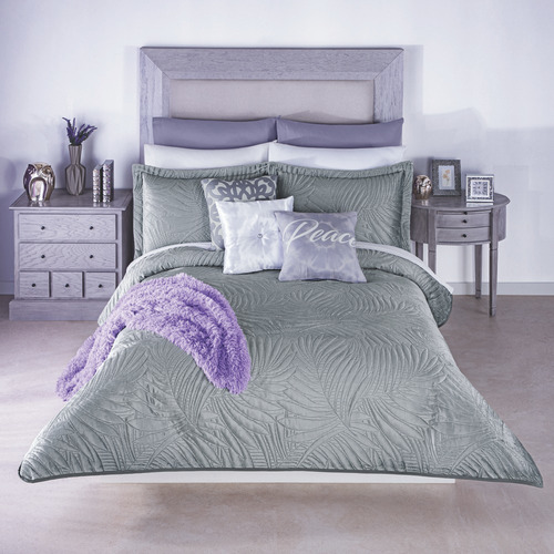 Edredón Neo Velvet Gris King Size C/ Fundas Colchas Concord