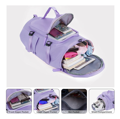 Unisex Mochila De Viaje Con Compartimento Para Zapatos Impermeable Bolsa Deporte Ligero Mochila