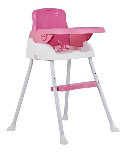 Silla De Comer Plegable 3 En 1 Color Rosa