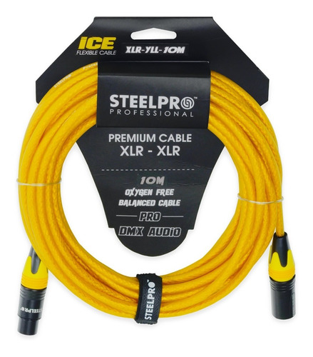 Cable Xlr 10m Balanceado Macho-hembra Xlr-yll-10m  Steelpro