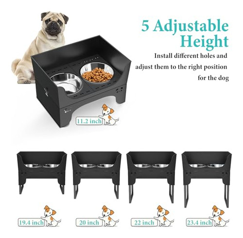 Soporte Ajustable Elevado Para Cuencos De Acero Inoxidable 2