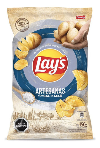 Papas Fritas Lay's Artesanas Con Sal De Mar 150g