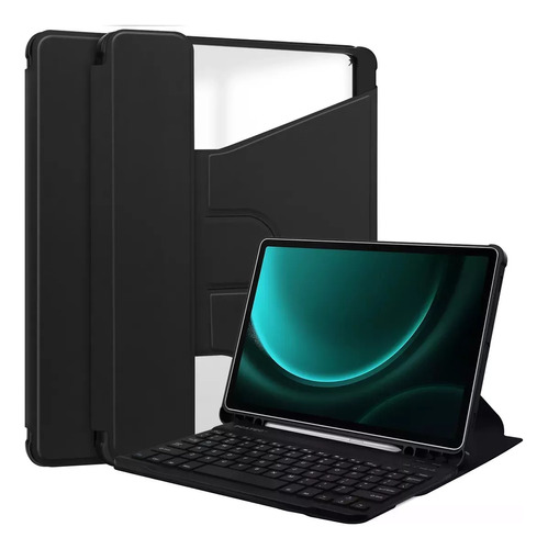 Funda Giratoria Con Teclado Para Galaxy Tab A9 Plus De 11 Pu