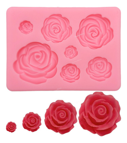 Molde Silicona Rosas Varias Reposteria Porcelana Fondant