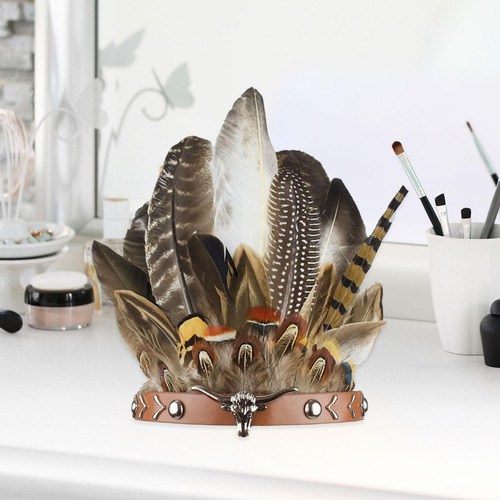 Q Diadema De Plumas Indias Para Hombres Y Mujeres, 55 A 60cm