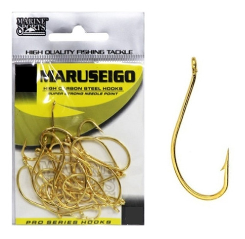 Kit C/15 Anzol De Pesca Marine Sports Maruseigo Gold N-24