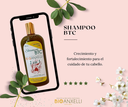 Shampoo Natural Anticaida Fortalecedor Btc Bioanxelli