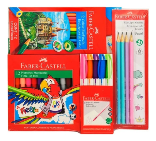 Set Escolar Faber-castell Marcadores Finos Ecolápices Etc