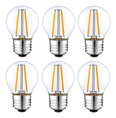 Bombilla Led 2w G45, Dc12v, Base E26, Blanco Clido, Pack De