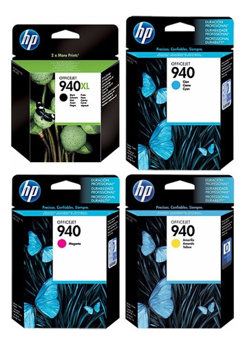 Combo Hp 940xl Negro + Hp 940 Color Officejet Pro 8000 8500