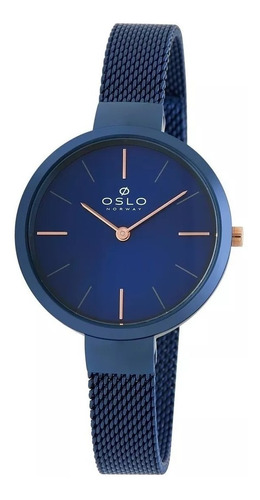 Relógio Oslo Oftsss9t0011 D1dx Slim Azul Original Lindo